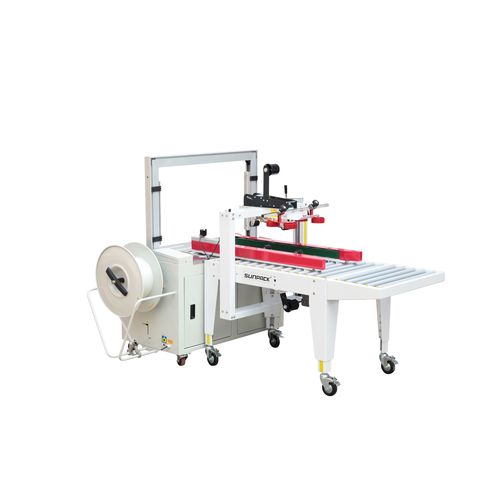 Precintadora de cajas de cartón cinta adhesiva - XT-553RLL + XT101F - DONGGUAN XUTIAN MACHINE CO.LTD. - automática