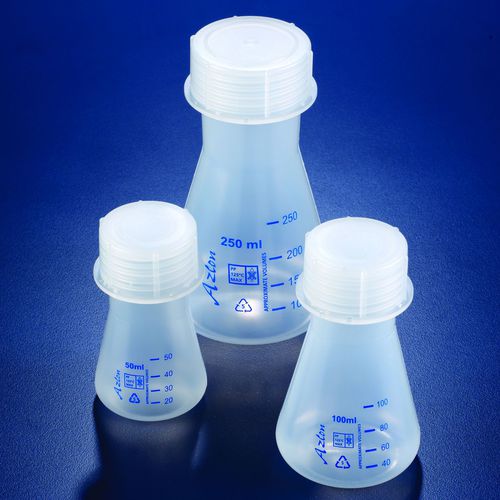 Matraz Erlenmeyer - FDE series - SciLabware Limited - de fondo cónico / de polipropileno / con tapón