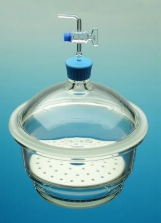 Desecador de laboratorio de vidrio - ø 300 mm - Dixon Glass Ltd - de vacío