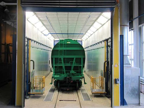 Cabina de pintura cerrada - Techvagonmash - para aplicaciones ferroviarias