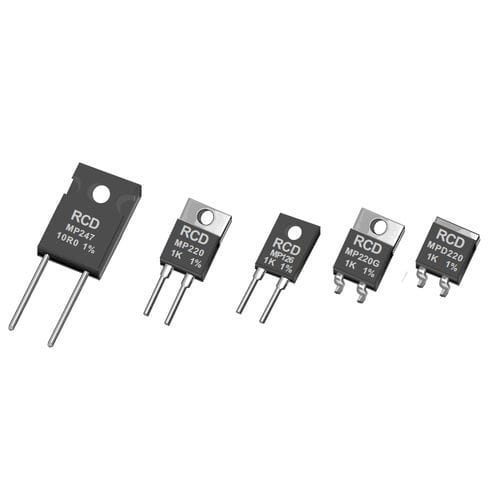 Resistencia con película metálica - MP series - RCD Components - de potencia / montada en circuito impreso / antipropagación de fuego