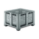 caja-palé de plástico / agrícola / con tapa / calada