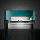 prensa plegadora híbrida / CNC / 6 ejes / 5 ejes