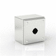 caja de pared / cuadrada / de acero inoxidable / para botón pulsador