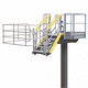 escalera fija abatible / de acero inoxidable / para tanker