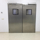 puerta con bisagra / de acero inoxidable / para interior / para hospitales