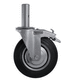 ruedecilla giratoria / tubular / con freno / de nailon