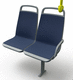 asiento de tren clásico / de tejido / plástico / doble