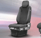 asiento del maquinista neumática / gris / ajustable / giratorio