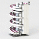transportador con cadena / con doble carril / vertical / de espiral