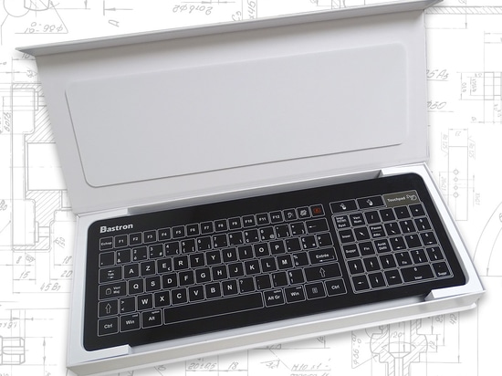 Bastron® B45-USB negro - Teclado de cristal con panel táctil