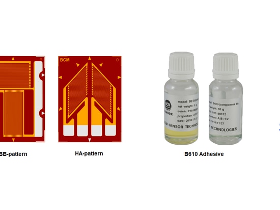 Galgas extensométricas de alta precisión y adhesivo para la fabricación de sensores