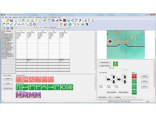 Pantalla del software de depanelización de la serie JR3000ERT de Janome