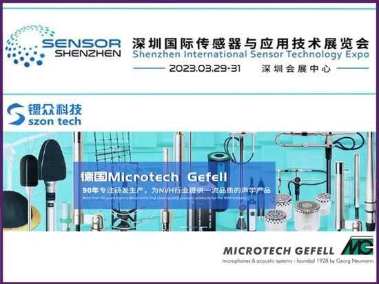 Microtech Gefell y Shanghai Szon Mechanical & Electrical Technology Co., Ltd. en la Exposición Internacional de Tecnología de Sensores de Shenzhen 2023