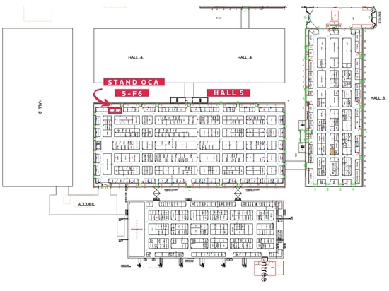 Plano del stand de OCA en el salón CFIA de Rennes