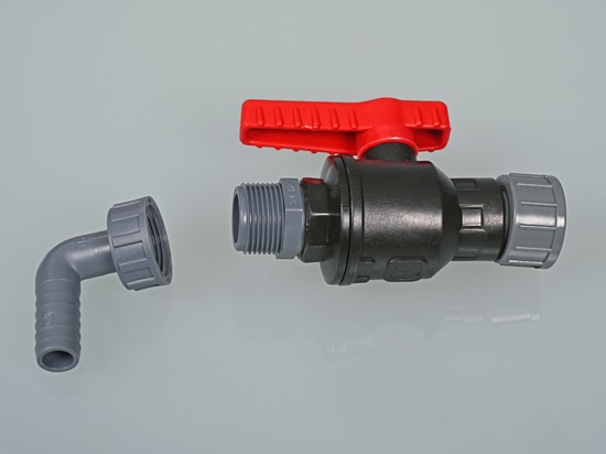 Grifo de rotula de polipropileno (PP) de calidad industrial robusta (Bürkle GmbH)