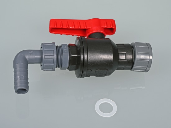 Grifo de rotula de polipropileno (PP) de calidad industrial robusta (Bürkle GmbH)