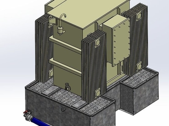 Haz resistente al fuego TRT H SANERGRID con vigas elevadas para facilitar el mantenimiento y la circulación del aire