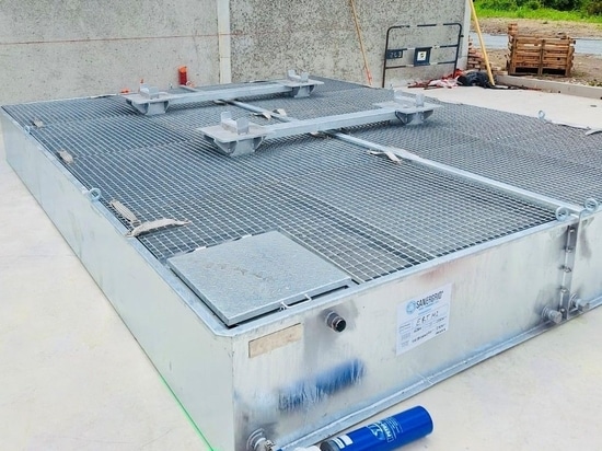 Colocación de los módulos de Sanergrid y de los filtros antihidrocarburos SPI por Sonec