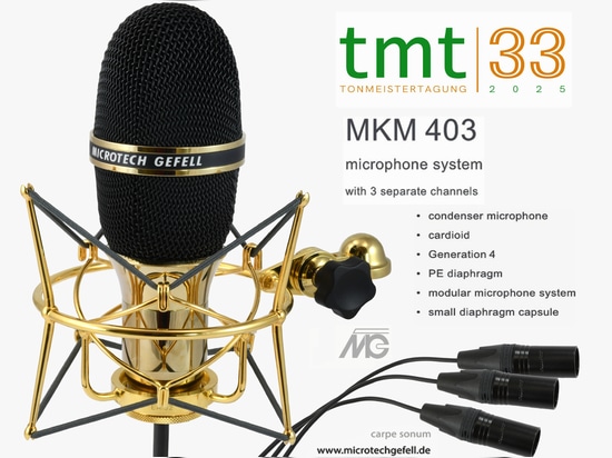 Siguiendo la larga tradición de desarrollo de micrófonos de Gefell - El nuevo micrófono de condensador multicanal compacto MKM 403 con cápsulas de Generación 4