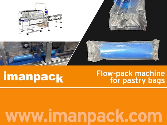 Enfajado flow-pack intermitente avanzado para rollos de manga pastelera