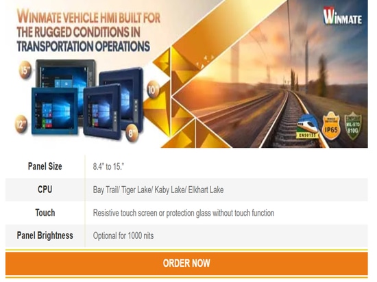 Winmate Vehicle HMI diseñado para las duras condiciones de las operaciones de transporte