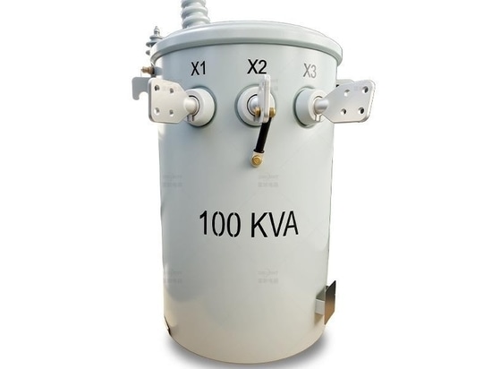 Transformador monofásico montado en poste - 10-333 kVA, norma ANSI, sumergido en aceite, 34,5 kV a 120 V, transformador de distribución aéreo para aplicaciones comerciales y de servicios públicos
