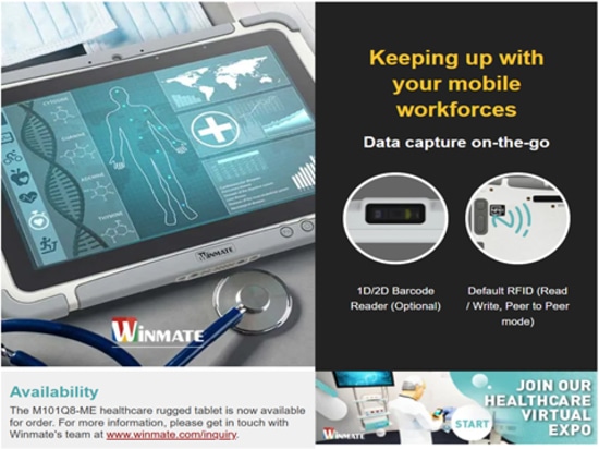 Winmate Healthcare Tablet PC Android M101Q8-ME con Qualcomm® Snapdragon™ 660