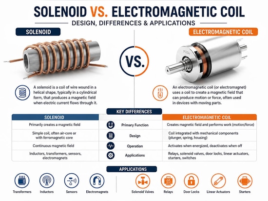 solenoide frente a bobina electromagnética