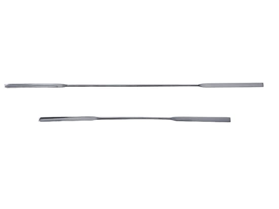 Espátula de dosificación de precisión para cantidades mínimas de muestra: espátula para micropolvos, de forma angular/semicircular, fabricada en acero inoxidable (Bürkle GmbH)