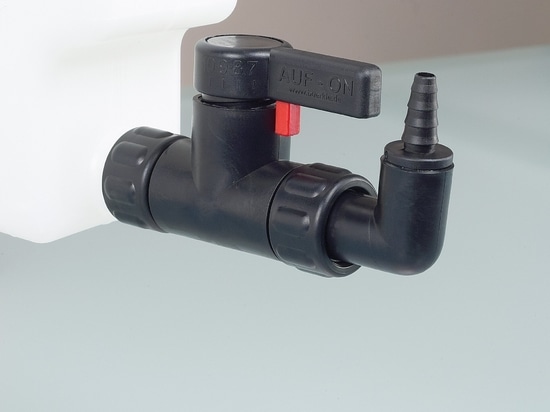 StopCock PA: Grifo de purga conductivo para el llenado con disolventes (Bürkle GmbH)