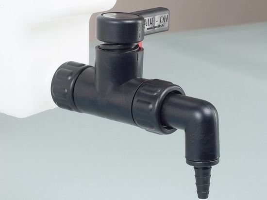 StopCock PA: Grifo de drenaje conductor de electricidad para el llenado con disolventes (Bürkle GmbH)