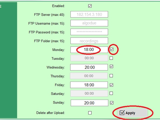 Característica del EMPUJE del FTP