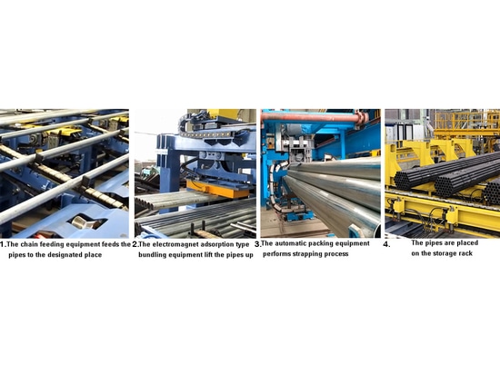 Procedimientos que embalan automáticos para las tuberías de acero y los tubos