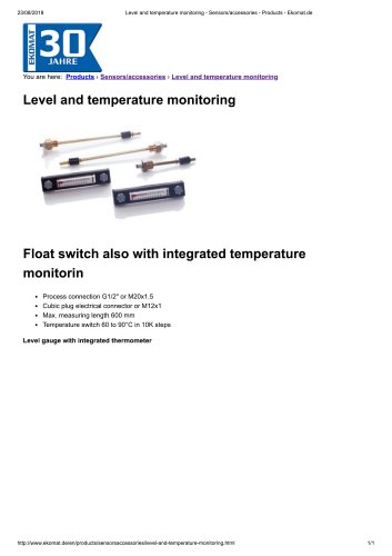 Level and temperature monitoring