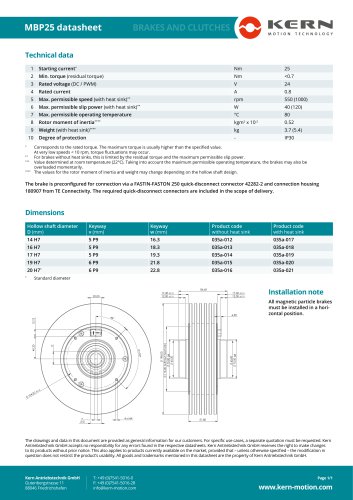 Magnet powder brake MPB25