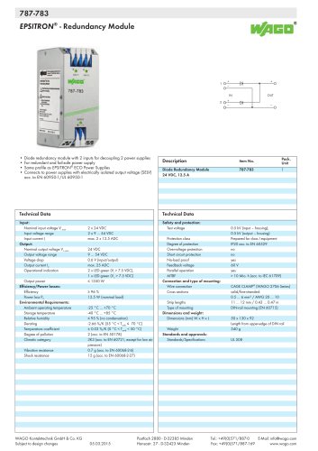 787-783 EPSITRON® - Redundancy Module