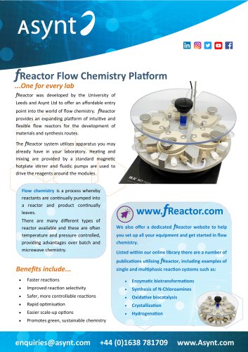 Asynt fReactor: modular Flow Chemistry platform