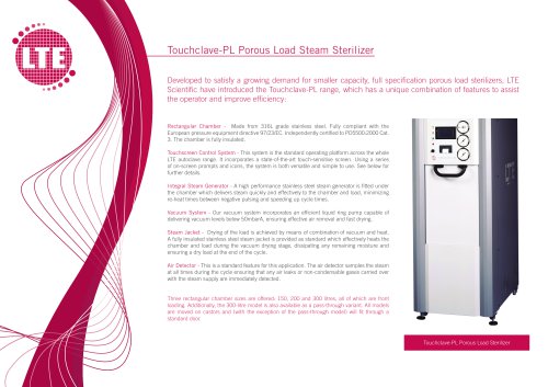 Touchclave PL Autoclave