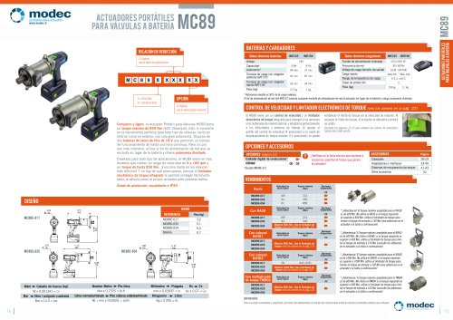Actuadores portatiles electricos para valvulas MC89