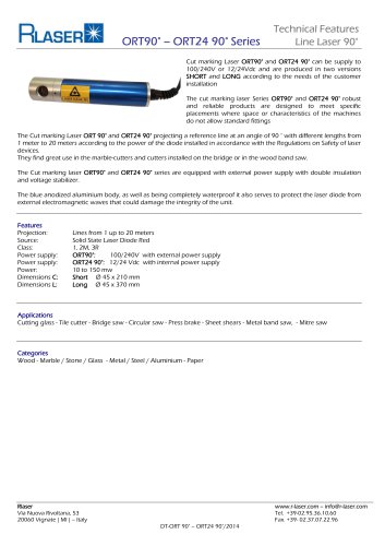 Cut marking Laser ORT90° Series