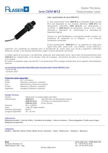 Laser posicionador OEM de rosca M12