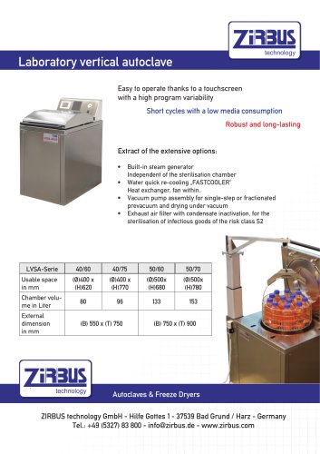 Laboratory vertical autoclave