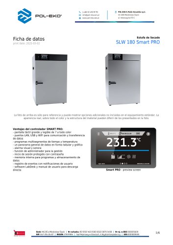 Estufa de Secado SLW 180 Smart PRO