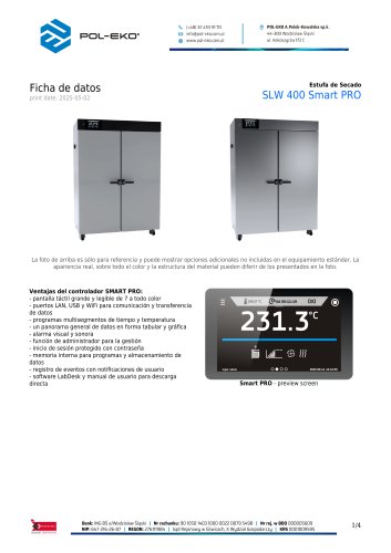 Estufa de Secado SLW 400 Smart PRO