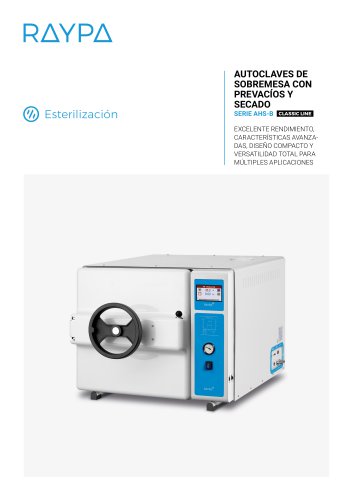 AUTOCLAVES DE SOBREMESA CON PREVACÍOS Y SECADO - SERIE AHS-B