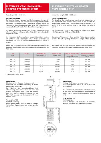 cSn® immERSion hEatER FoR  induStRial puRpoSES