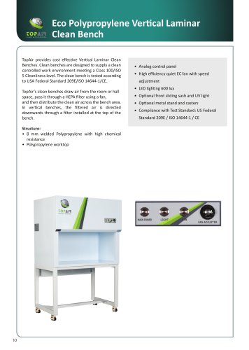 Eco Polypropylene Vertical Laminar Clean Bench