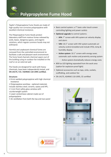 Polypropylene Fume Hood