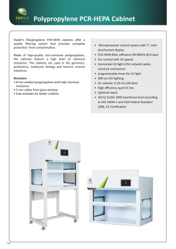 Polypropylene PCR-HEPA Cabinet